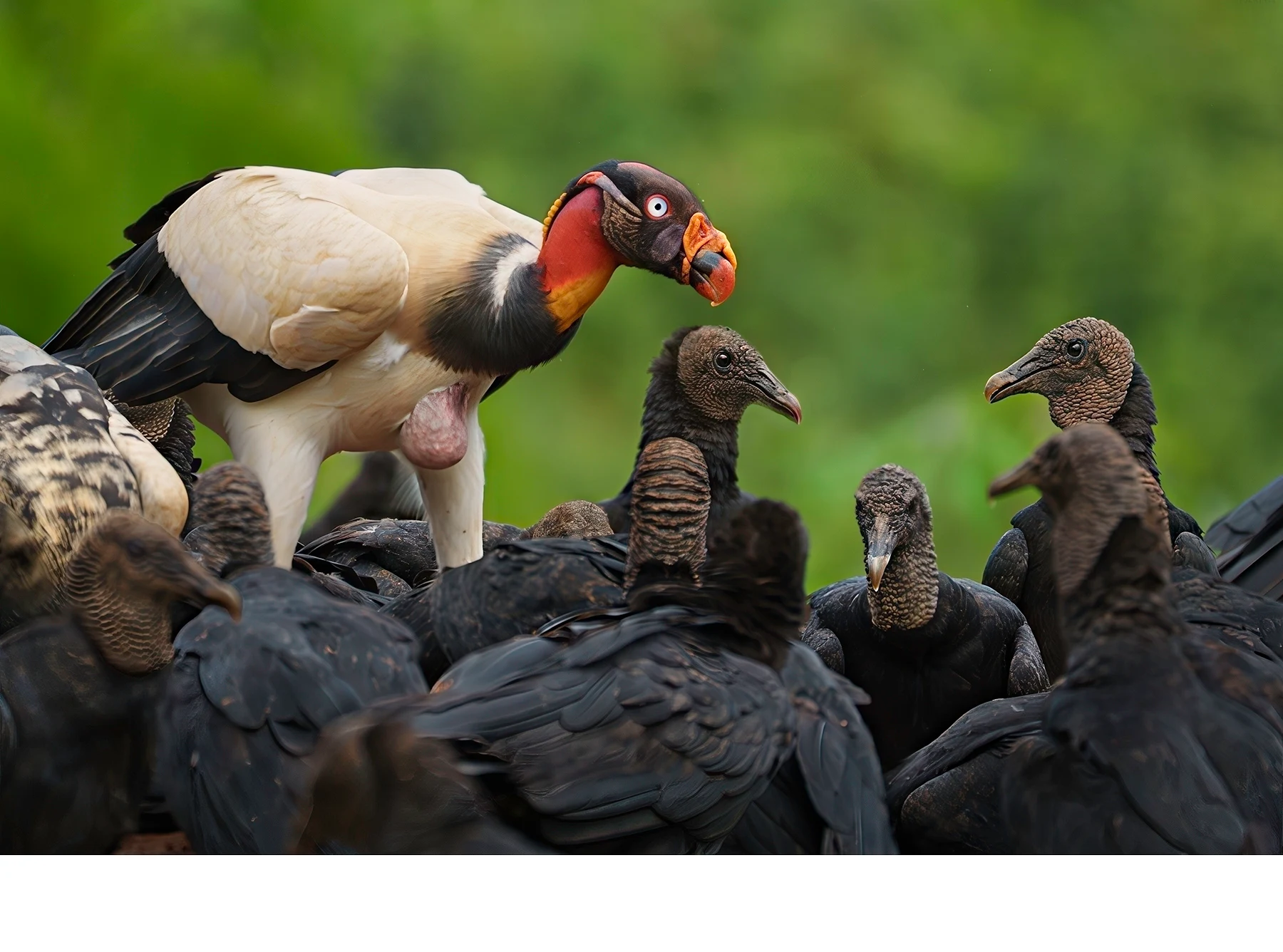 'KingVulture [4] While eating carrion, a pouch in the esophagus is used for food storage. After its crop is full, the vulture si